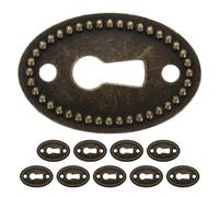 10pcs Oval Zinc Alloy Keyhole Escutcheon Cover Plate