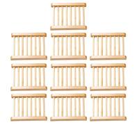 10pcs/pack Creative Wooden Soap Box Soap Holder Rack For Bathroom Toilet Drainage Shelf Household Appliances Slip Resistant Soap Shelf