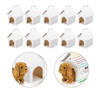10PCS / Pack Unique White Dog House Form Gift Packaging Boxes Holiday Packaging Containers Suitable for Special Event Pliable Party Supply Boxes