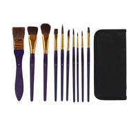 10Pcs Paint Brush Set, Nylon Wool and Horsehair Painting Brushes with Storage Bag for Watercolour Acrylic Gouache Oil Painting, Professional Art Brush Kit for Artists and