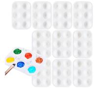 10pcs Paint Mixing Palette Tray,Paint Tray Palettes,Plastic Rectangular Palette with 6 Wells,Mini Watercolor Palette Paint Tray Plastic Paint Pallets for Kids Adults DIY Craft Art Painting(8.5x12cm)