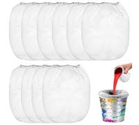 10Pcs Paint Strainer Bags 5 Gallon, Paint Strainers White Strong Mesh with Elastic Top Opening, Paint Strainer Bag 5 Gallon Bucket Size, Paint Strainer Filters Bags for Home Painting Gardening