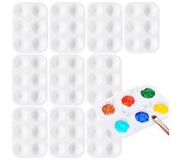 10PCS Paint Tray Palette,Mini Mixing Pallet with 6 Well Watercolor Palette Painting Tray,Artist Paint Palette Mixing Colour Tray for Watercolor Acrylic and Oil DIY Craft Professional Art Painting