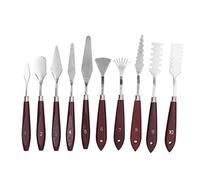 10pcs Palette Knife Set Painting Knife Set Stainless Steel Spatula Palette Knife Wooden Handle Spatula Professional Palette for Oil Painting