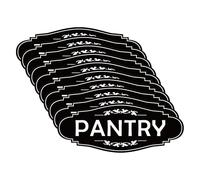 10PCS Pantry Door Decal Pantry Door Sign Sticker for Kitchen Black Vinyl Kitchen Sticker Food Storage Decals for House Restaurant Coffee Shop Store Self-Adhesive Modern Style Decals Sign