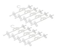 10PCS Pants Hangers,Adjustable Clothes Hangers, Anti-Rust Clips Skirts Pants Hanger, Slack, Trouser, Jeans, Towels (White)