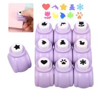 10Pcs Paper Punch Set, Mini Shape Paper Hole Punch Set, Star Maple Leaf Heart Star Duck Mini Shaper Punchers Pack for Cards Projects Scrapbooking