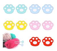 10pcs Paw Knitting Needle Stoppers, Cute Colorful Needles Point Protectors Stitch Tip Caps Silicone Needle End Cover for Crochet Knitting DIY Accessories