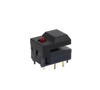 10Pcs PB86-A1 6Pin With LED Momentary SPDT Square Push Button Tact Switch for Stage Equipment Control(10Pcs Black)