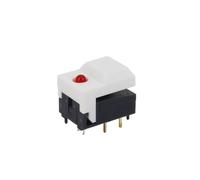 10Pcs PB86-A1 6Pin With LED Momentary SPDT Square Push Button Tact Switch for Stage Equipment Control(10Pcs White)