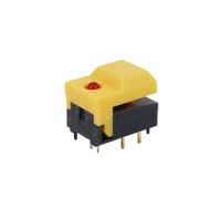 10Pcs PB86-A1 6Pin With LED Momentary SPDT Square Push Button Tact Switch for Stage Equipment Control(10Pcs Yellow)