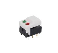 10Pcs PB86-A2 8Pin Red and Green LED Momentary SPDT Square Push Button Tact Switch for Stage Equipment Control(10Pcs White)
