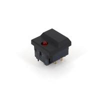 10Pcs PB86-B1 Large Cap Red LED Momentary 6Pin SPDT Stage Control Push Button(10Pcs Black)