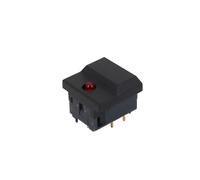 10Pcs PB86-B1 Large Cap Red LED Momentary 6Pin SPDT Stage Control Push Button(10Pcs Black)