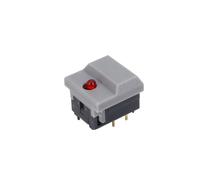 10Pcs PB86-B1 Large Cap Red LED Momentary 6Pin SPDT Stage Control Push Button(10Pcs Grey)
