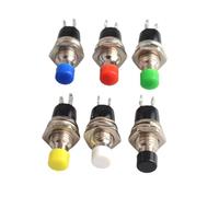 10pcs PBS-110 7MM Push button Switch Press reset Momentary On Off Push Button(10pcs black)