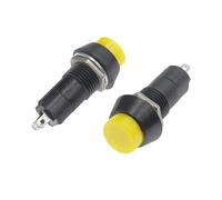 10PCS PBS-11A Circular Self-Locking Small Waterproof button Switch 12mm 1A 250VAC Nut Fixation Water Dispenser Push Switch(K104b030-Yellow)