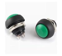 10pcs PBS-33B 12mm Push Button ON OFF Momentary Switch 2 Pin Waterproof Power Reset Non-locking Switch IDGTTLDF(Green)