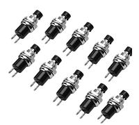 10Pcs PBS110 Round Mini Lockless Momentary Auto Reset Push Button Switch 2 Pins Terminals Push Button Switch Control Electromagnetic Starter
