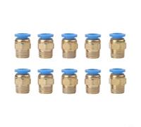 10pcs PC8-02 Pneumatic Quick Connect Fitting for 8mm PU Air Line Hose - Stainless Steel Push to Connect Coupling with 2/4 for bsp Thread for Compressor Tools(Blue)