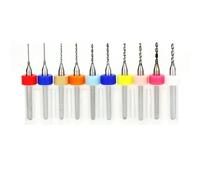 10pcs PCB Drill Bit Set Carbide Micro Drills For Printed Circuit Board 1/8" Fixed Shank CNC Tungsten Steel Bits 0.1-3.175mm(PCB 0.6-1.5mm 10pcs)