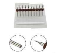 10pcs PCB Drill Bits Set, Carbide Drill Bit Assortment for Circuit Board, Acrylic, Wood, PVC, Aluminium, Precision Rotary Tool Accessories with Sizes 0.1mm to 1.0mm for DIY and Workshop(0.1mm)