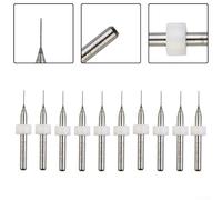 10pcs PCB Drill Bits Set, Carbide Drill Bit Assortment for Circuit Board, Acrylic, Wood, PVC, Aluminium, Precision Rotary Tool Accessories with Sizes 0.1mm to 1.0mm for DIY and Workshop(0.4mm)