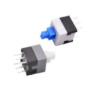 10pcs PCB Tact Tactile Latching Push Button On Off Self Lock UnLock Switch DIP 6 Pin Cap 5.8 * 5.8/7 * 7/8 * 8/8.5 * 8.5mm(5.8x5.8mm,Without Cap,Locking)