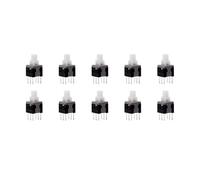 10pcs PCB Tact Tactile Latching Push Button On Off Self Lock UnLock Switch DIP 6 Pin Cap 5.8 * 5.8/7 * 7/8 * 8/8.5 * 8.5mm(5.8x5.8mm,Red Cap,Unlock)