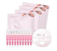 10Pcs PDRN Pink One Day Serum- Salmon DNA Repair Essence-4Pcs PDRN Pink Collagen Jelly Gel Face Mask Set-Anti Aging Serum for Women-Hyperpigmentation Treatment,Fade Fine Lines, Pore Minimizer