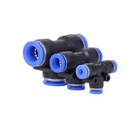 10Pcs PE PEG Pneumatic Connector T-Shape Quick Fitting 4-12mm 3 Way T-Type(PE-16)