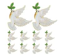 10pcs Peace Dove Brooch Pins for Dresses and Coats, White | Zinc Alloy Animal Badge Set, Lightweight Stable Quality, Fade Resistant, Everyday Wear and Celebrations