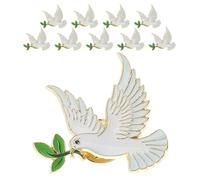 10pcs Peace Dove Brooch Pins in Zinc Alloy for Present | White Animal Badge, Lightweight Comfortable Wear, Elegant Classic Style, Business Meetings and Casual Gatherings