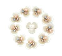10PCS Pearl Flower Rhinestone Buttons Sparkling Crystal Hairpins Decorative Buttons for Clothes DIY Apparel Sewing Accessories-Style 6