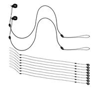 10pcs Pen Lanyard Holder Anti Lost Rope for Retractable Silicone Ring | Nylon and Silicone Build, Black Finish, Easy to Carry, Secure Grip, Built to Last