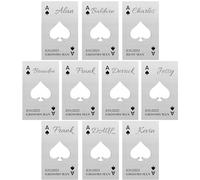 10PCS Personalised Bottle Openers Credit Card Size, Groomsmen Best Man Gifts for Wedding Bachelor Party, Stainless Steel Beer Bottle Opener, Spade A Silver