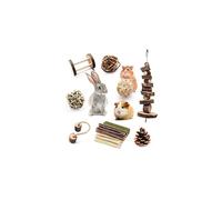 10PCS Pet Hamster Chew Toy, Natural Wooden Pet Snacks Chew Toys Set fo