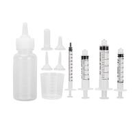 10Pcs Pet Nursing Bottle Kit, Kits Professional Replacement Nipple Kit, Cat Feeding Milk Supplies Rate Control Kitten Bottles for Kittens Puppies Yellow Newborn Puppy Small (White)