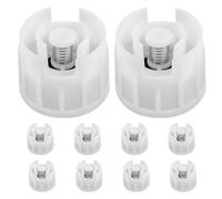 10pcs PET Water Fountain Gravity Valve Cap White Replacement Part | Plastic Cover with Metal Spring, Leakproof Quick Swap, Fixes Flow Blockages for Reservoirs and Multi-pet Households