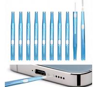 10pcs Phone Cleaning Kit Anti-Clogging Bristles Hook Double-Sided Dust Remover USB C Charging Port Cleaner for Mobile Phone Earbud Speaker Headphone Blue