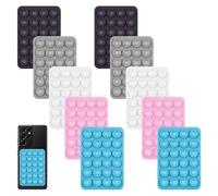 10Pcs Phone Sticky Pad Grip,Silicone Sticky Phone Grip,Suction Handset Holder for Selfies and Videos(5 colors)