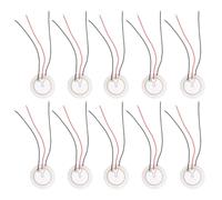 10pcs Piezo Disc Buzzer for Alarm with Leadwire Steel Sheet 35mm | Three Pole Self Excited Chip, Silver Steel, Contactless Signal Use Random Color