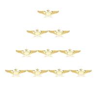 10Pcs Pilot Wings Pin Alloy Gold Pilot Wing Badge 2.32'' Air Force Flight Attendant Airplane Pins Aviator Wings Pin for Hat Shirt Uniform Pilot Costume, M, Alloy Steel, no gemstone