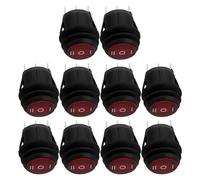 10pcs Pin round Rocker Switch, 3 Position Spdt Snap-in Panel Mount | Pa66 Housing, Lighted Button, Momentary Action, Universal Fit for Trucks, Campers, Boats and 12v Dc Circuits