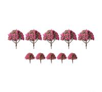 10pcs Pink Flowering Model Trees for Railway Scenery, 4cm & 8cm | Tall Plastic Landscape Accessories for Train Layouts, Sand Tables, Dioramas and School Projects