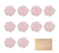 10Pcs Pink Heart Self Adhesive Wax Stickers for Wedding Invitations, Greeting Cards, Letters, Pink Pre Made Wax Seal Stickers, Pink Self Adhesive Envelope Seal Stickers for Scrapbooking & Decoration