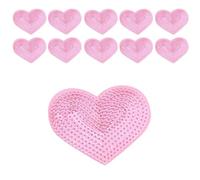 10pcs Pink Heart Sequin Appliques Iron On Patches Bling Sequin Heart Patches Appliques Fabric Sticker for Clothing,Jeans,Bags,Hats Repair & Decoration,8.5cm*7cm