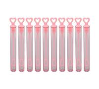 10Pcs Pink Heart Shaped Transparent Bubble Wands, Durable Plastic Portable Bubble Sticks for Party Wedding Holiday with Wide Application