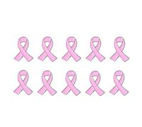 10pcs Pink Ribbon Breast Cancer Awareness Brooch Lapel Pins Pink Ribbon Brooch Micro Badge Clothing Backpack Accessories for October Breast Cancer International Event (A, One Size)