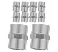 10pcs Pipe Fitting Adapter 1/2" Npt Female Threaded Hex Coupler | Corrosion Resistant Material, Precision Machined Threads, Secure Connections for Water Heater and Oil Pipelines
